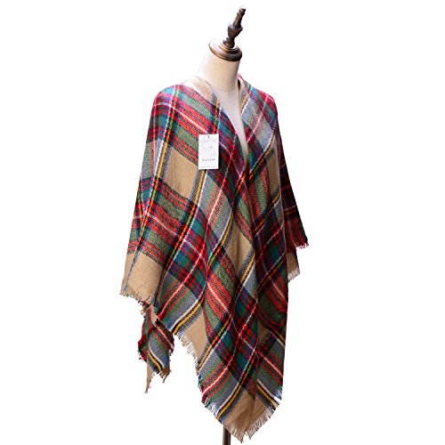 Women's Cozy Tartan Scarf Wrap Shawl Neck Stole Warm Plaid Checked