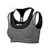 Zerlar Double Layer Seamless Sports Bra High Impact Racerback Yoga Sports Bra,Grey,Medium