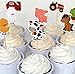 Yunko Set of 24 Farm Animals Cake Cupcake Decorative Cupcake Topper for Kids Birthday Party Themed Party Baby Shower