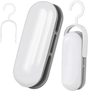 Mini Bag Sealer, 2 Pack Portable Sealing Machine Plastic Bag Sealer, 2 in 1 Heat Seal and Cutter, Handheld Food Sealer Heat Seal for Chip Bag & Plastic Bags, Food Storage
