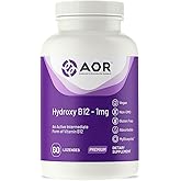AOR, Hydroxy B12, Supports Cardiovascular Health, Nerve Function and Detoxification, Dietary Supplement, Vegan, 60 servings (60 lozenges)