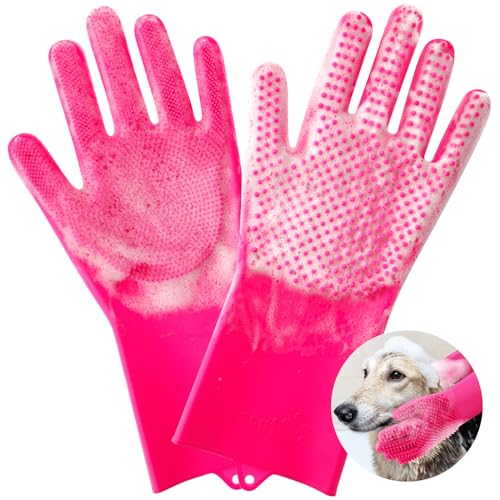 Pet Grooming Kit for Dog Cat Rabbit Fur 2 Sided Bathing Brush Cleaning Massage Glove De-Shedding De-Matting Pet Hair Removal main image 0