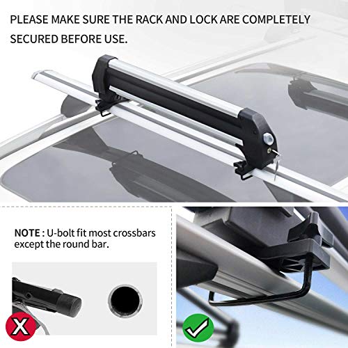 Leader Accessories Car Ski Snowboard Roof Racks, 2 PCS Universal Ski