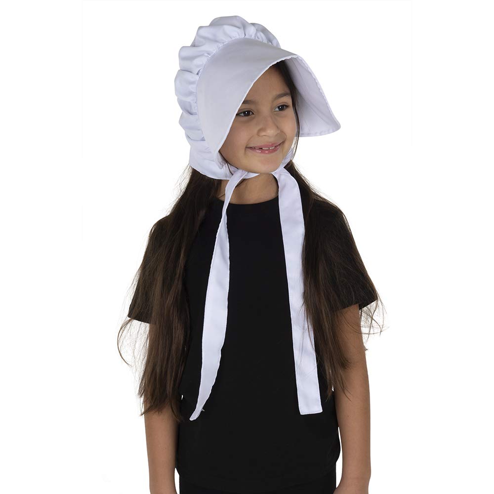 Dress Up America Girl's Deluxe Pioneer White Product Comes Complete with one Polyester Bonnet Head Wear
