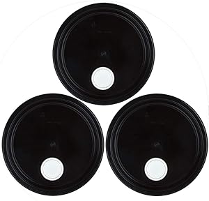 Black Plastic Rieke Spout Lid for 3-6 Gallon Plastic Buckets-3 Pack