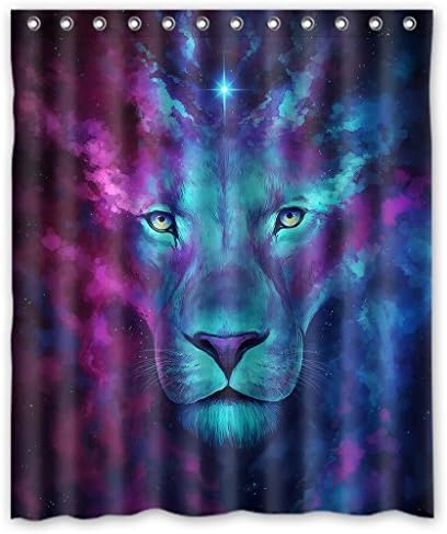 KXMDXA Custom Galaxy Lion Shower Curtain Waterproof Polyester Bathroom 60 x 72 inch