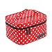JuJuBe Be Ready Travel Make-Up/Cosmetic Bag, Onyx Collection - Black Ruby - Red/White Polka Dots