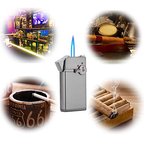 HUOWA Jet Torch Cigar Lighter Soft/Jet Flame Switchable Cigarette Lighter with Adjustable Flame Dial and Rotatable Switch, Butane Refillable for Tobacco Pipe & Cigar