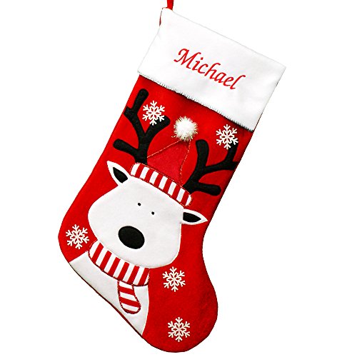 GiftsForYouNow Reindeer Personalized Christmas Stocking, 24