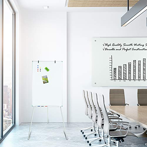 Lockways Easel Magnetic White Board, Portable Magnetic Tripod Dry Erase Flipchart 36 x 24 Inch, Silver Aluminum Frame