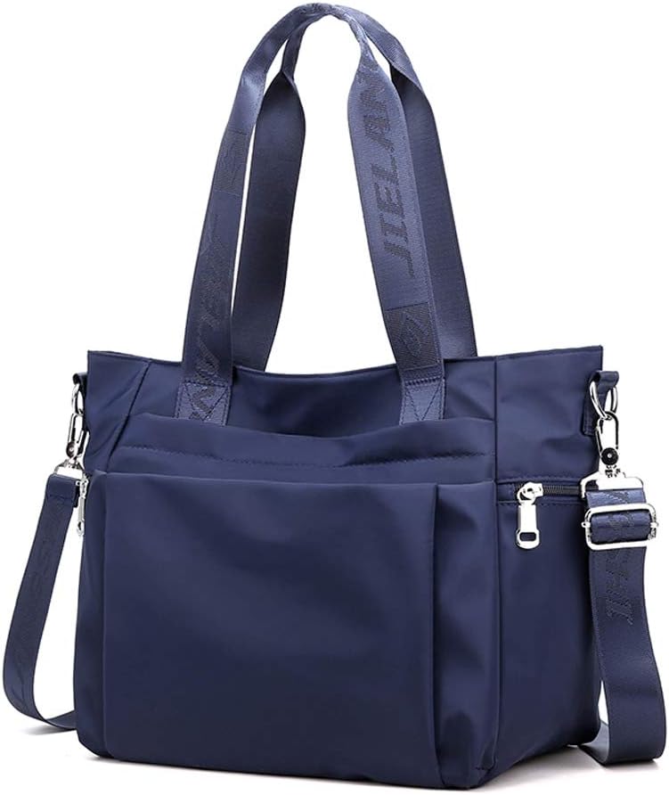 YANAIER Women's HandbagWater Repellent Nylon Large Totes Shoulder Crossbody Bag Hobo Bags for Shopping Travel Casual Daily Dark blue - Image 3