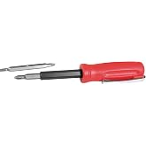 Performance Tool W3207 4-in-1 Pocket Screwdriver, Phillips and Slotted | Handy pocket clip. Includes sizes #0, #1, 1/8 and 3/16 inch. Compact multi-bit tool for everyday carry