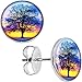 Body Candy Stainless Steel Sunset Tree Stud Earrings