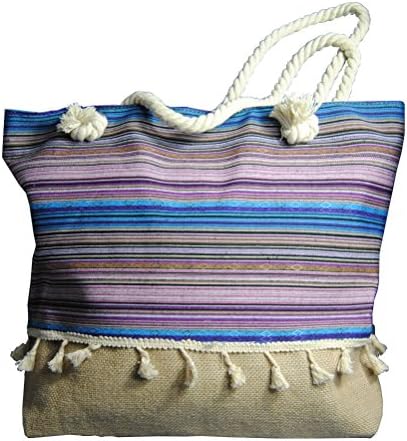Qianled national style Bag Fashion Beach Bag Waterproof Canvas Tote Straw Bag,Quality fabric + Exquisite decoration+ Pure hand-woven linen rope