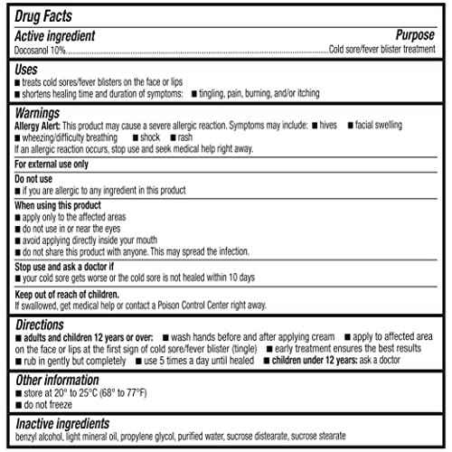 Wellness Basics Docosanol Cream 10% | Cold Sore Treatment | Shortens Healing Time | 0.07 oz - 2 Tubes