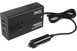Upgraded FOVAL 175W Power Inverters for Vehicles DC 12V to 110V AC Converter Car Adapter Plug Outlet with [PD USB-C] Multi USB Ports Car Inverter Charger for Laptop Computer