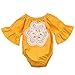 Floral Newborn Kid Baby Girl Infant Romper Jumpsuit Bodysuit Clothes Outfit 0-24 M (0-6 Months, Yellow)