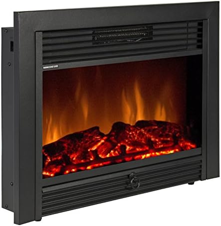 28.5" Embedded Fireplace Electric Insert Heater Glass View Log Flame Remote Home