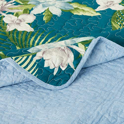 Tommy Bahama Southern Breeze Quilt Set, Queen, Dark Blue Pricepulse