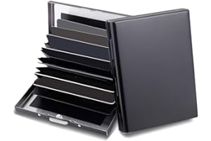 EASTNIGHTS RFID Credit Card Holder Protector Metal Credit Card Wallet Business Card Holder for Men Women Gift Box Package (Black)