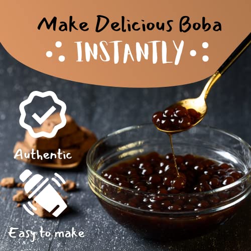 Flavfar Instant Tapioca Pearls for Bubble Tea & Milk Tea Perlas de tapioca Delicious Brown