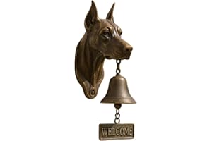 GRDSAX German Shepherd Welcome Bell, Retro Funny Animal Welcome Doorbell,Wall-Mounted Decorative Cast Iron/Resin Hanging Bell, Farmhouse Wall Decoration & Housewarming Gift(Doberman)