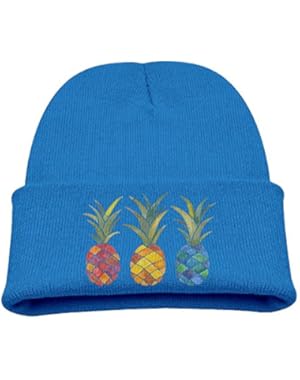 Color Pineapples Kid's Hats Winter Funny Soft Knit Beanie Cap, Unisex