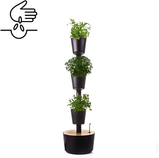 Kit Huerto urbano vertical con autorriego digital, negro, 3 ...