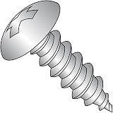 18-8 Stainless Steel Sheet Metal Screw, Plain Finish, Pan Head, Phillips Drive, Type A, #6