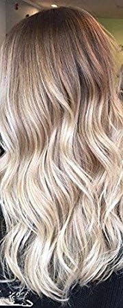 Ugeat 18inch Micro Ring Loop Brazilian Hair Extension Balayage Color #4/18/22 Brown with Blonde Hair Extensions Micro Ring 50Gram Per Package