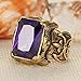 Men's Large 14K Gold plated Stainless Steel Purple Crystal Knight Cross Flower Gothic Vintage Ring Gold Purple