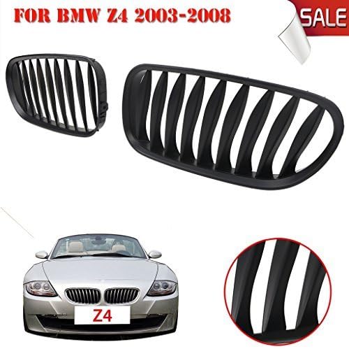 Jade Onlines 1 Pair Matte Black Front Kidney Grille Grill For BMW E85/E86 Z4 2003-2008 Convertible &amp; Coupe