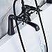 Rozin Deck Mount 2 Holes Bathtub Faucet Oil Rubbed Bronze Dual Handle Mixer Tap with Hand Shower