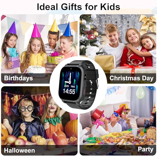 Reloj Inteligente Niño, 4G Reloj GPS Niños Localizador y Llamadas Smartwatch Niños Teléfono Videollamada Impermeable SOS Móvil Juego Voz Chat Despertador Clase Modo, Reloj NiñosEstudiante Regalo