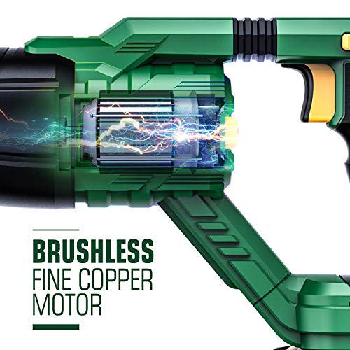 Cordless Reciprocating Saw, POPOMAN Brushless 20V with 4.0A Lithium-Ion Battery, Fast Charger, 1-1/8"(28mm) Stroke Length, 0-2500 SPM Variable Speed, 2 Blades for Metal&Wood, Christmas Tree -MTW200B