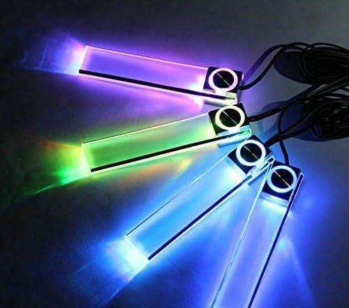高級感 を 演出 する Led ライト 4本セット 車 ドレスアップ 車内 内装 カー用品 好きな場所に 設置 可能 簡単 取り付け カラフルタイプ ライト 照明アクセサリー 車 バイク Amazon