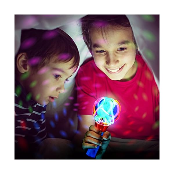 ArtCreativity Light Up Wand, 7 Inch LED Spin Toy, Light Up Toys, Led