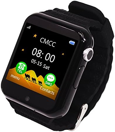 Smart Watch for Kids, GPS Positioning and Standalone Phone Function, Waterproof Children Smartwatch with 2MP Camera, Support iOS and Android (Black)