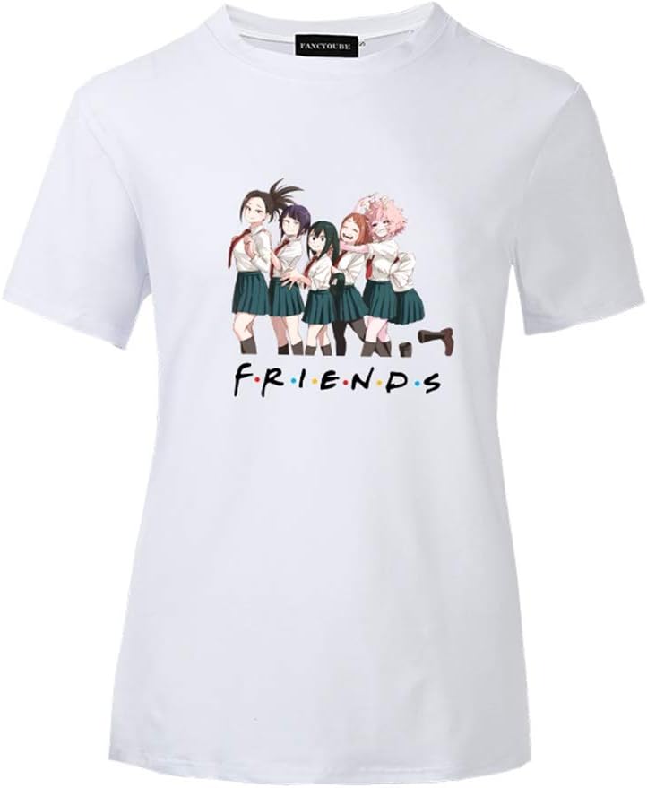 Peoria My Hero Academia T-Shirt, Japanese Anime Short-Sleeve Crewneck T-Shirts for Girls and Women