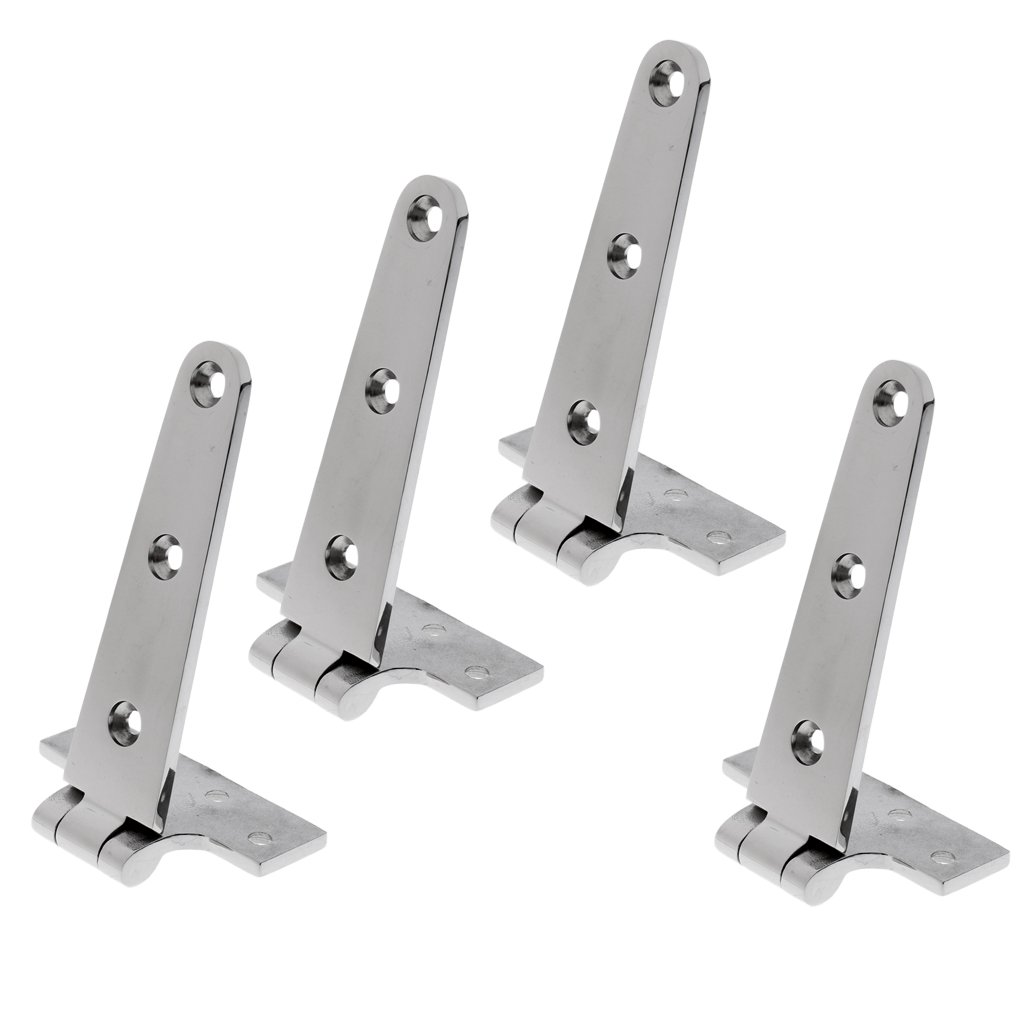 MagiDeal 4 Pieces High Polished 6" 316 Stainless Steel Strap T Hinge Marine Boat Cupboard Cabinet Shed Door Gate Tee Hinge 15.2x7.6x0.4 cm