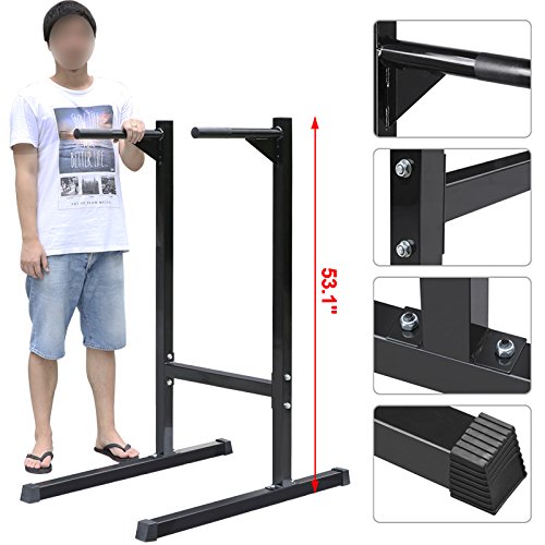 Yaheetech Dip Stand, Dip Bar, Dip Machine, 500lb Capability Barbell
