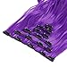 Creamily 8 Pcs Full Head Party Highlights Clip on in Hair Extensions Multi-Colors Synthetic Hairpieces (20-Inch Curly, Purple)