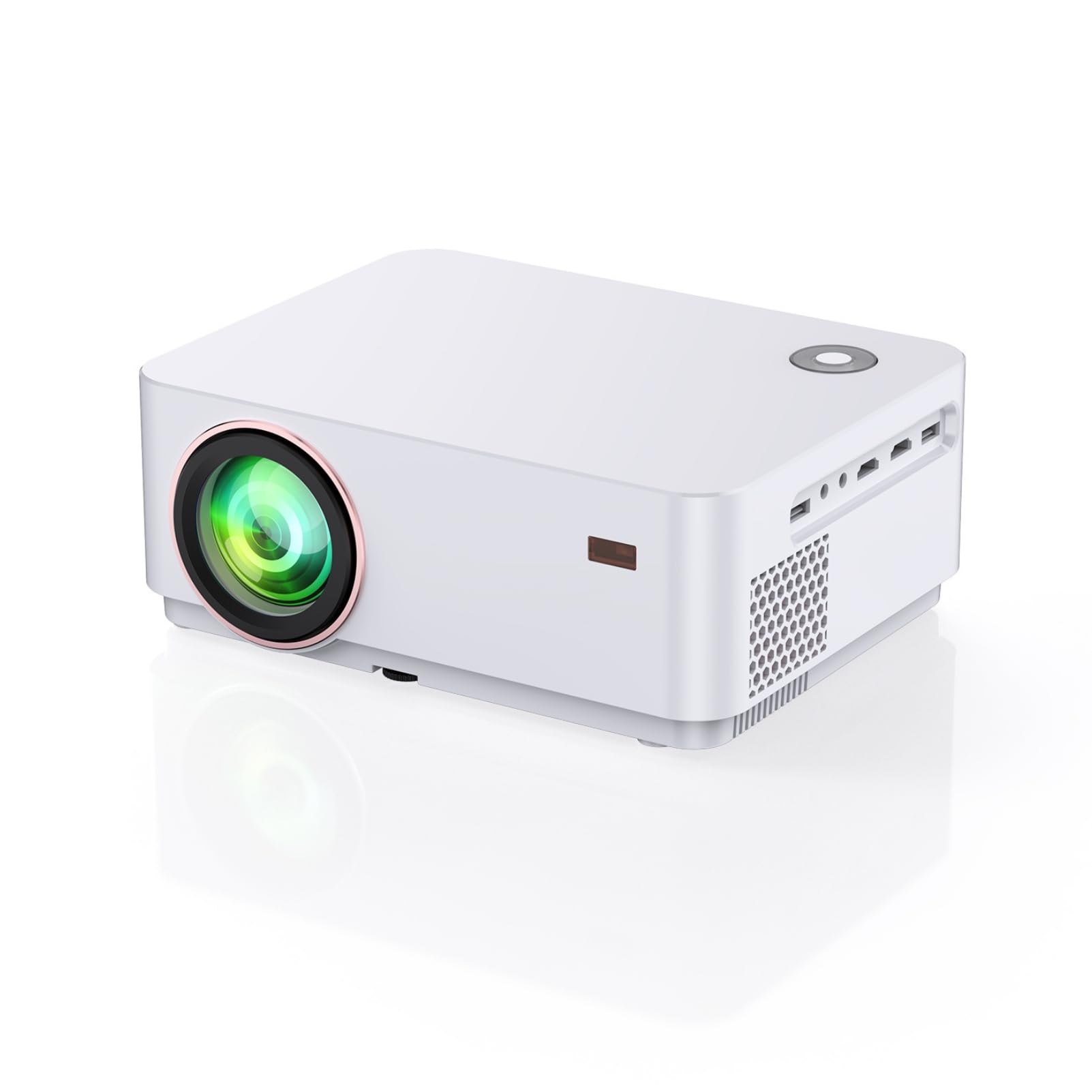 4K WiFi6 Bluetooth Projector Electric Focus Outdoor Home Theater Full HD 1080P Gaming Movies White