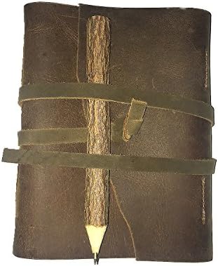 Vintage Leather Journal (7" by 5" - Neem Pen Bundle)