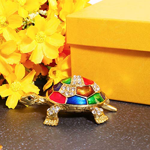 Waltz&F Collectible Figurines Decor Ornaments Pewter Trinket Boxes Bejeweled Turtle with Crystals - Thumbnail 5
