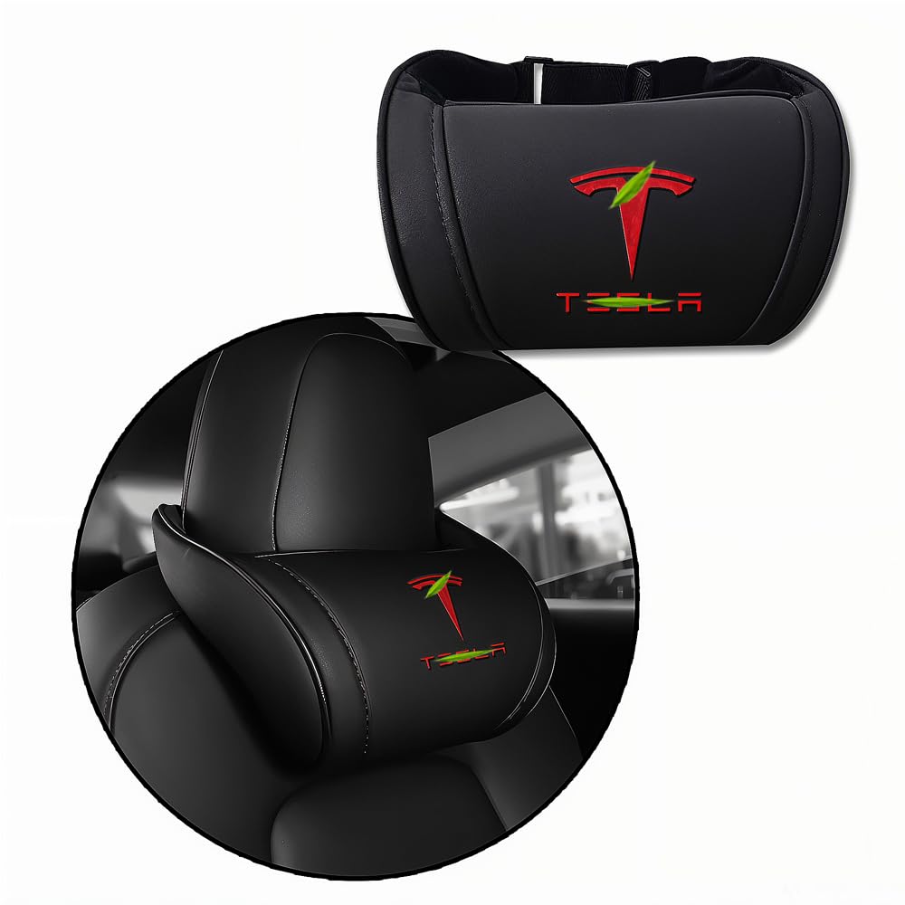 Photo 1 of CoolKo Car Headrest Neck Pillow Support Memory Foam Ergonomic Design Accessory for Driving Seat Fatigue Relief Compatible with Model S X 3 Y & Cybertruck - 1 Piece