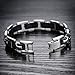 Ostan Men's Stainless steel cross chain link bracelet silver black