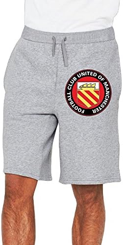 Men's UEFA Champions League Football Club United Of Manchester Cotton Short Training Pants Ash US Size XL