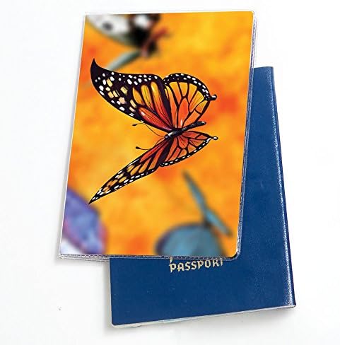Passport Case Cover Drawing butterfly Pattern Durable PVC Passport Holder