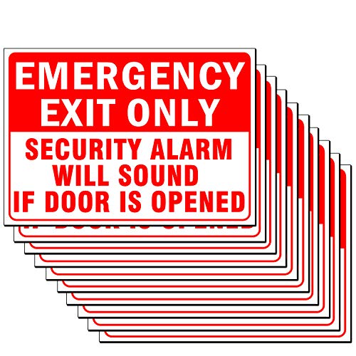 Buy Emergency Exit Only Security Alarm Will Sound 10 Pack Decal Sticker